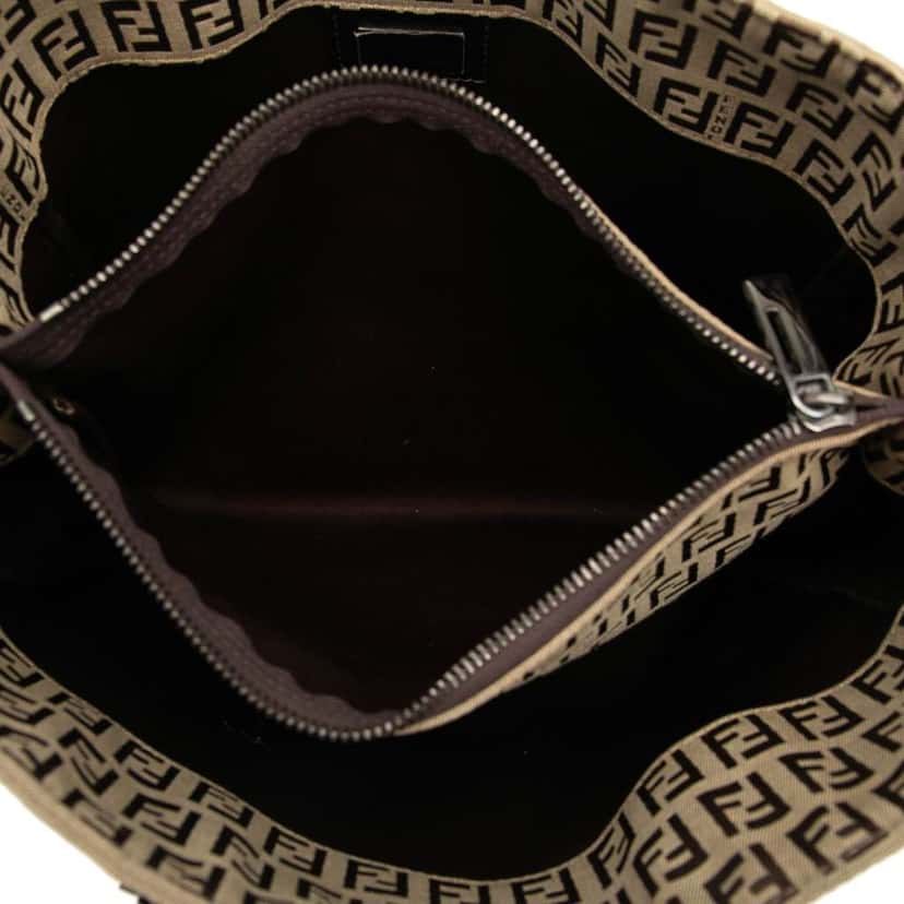 Fendi Zucchino Canvas Tote Brown Canvas Good condition - Model View
