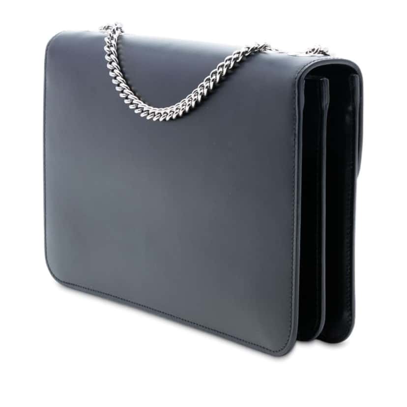 Gucci Medium Polished Calfskin Dollar Interlocking G Crossbody Black Leather Good condition - Back View