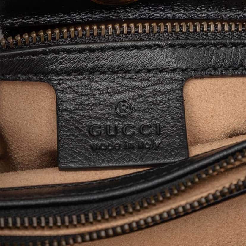 Gucci Medium Bamboo Calfskin Diana Tote Black Leather Very good condition - Box View