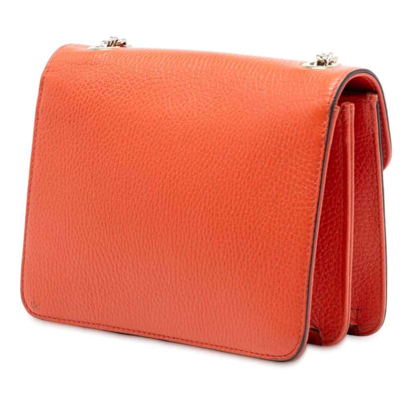 Gucci Small Dollar Calfskin Interlocking G Crossbody Orange Leather Very good condition - Back View