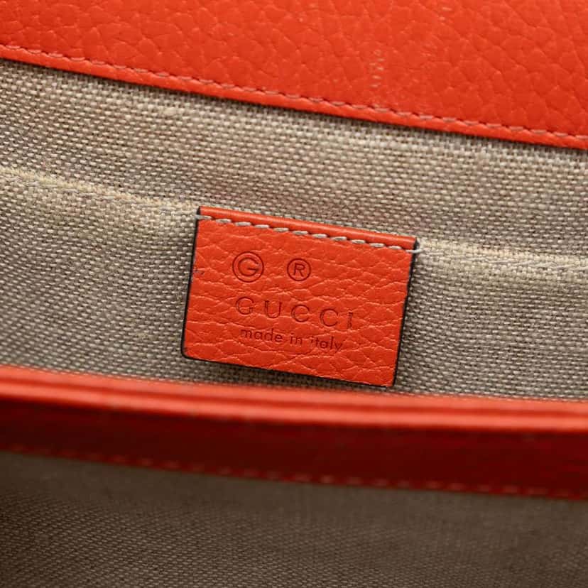 Gucci Small Dollar Calfskin Interlocking G Crossbody Orange Leather Very good condition - Box View