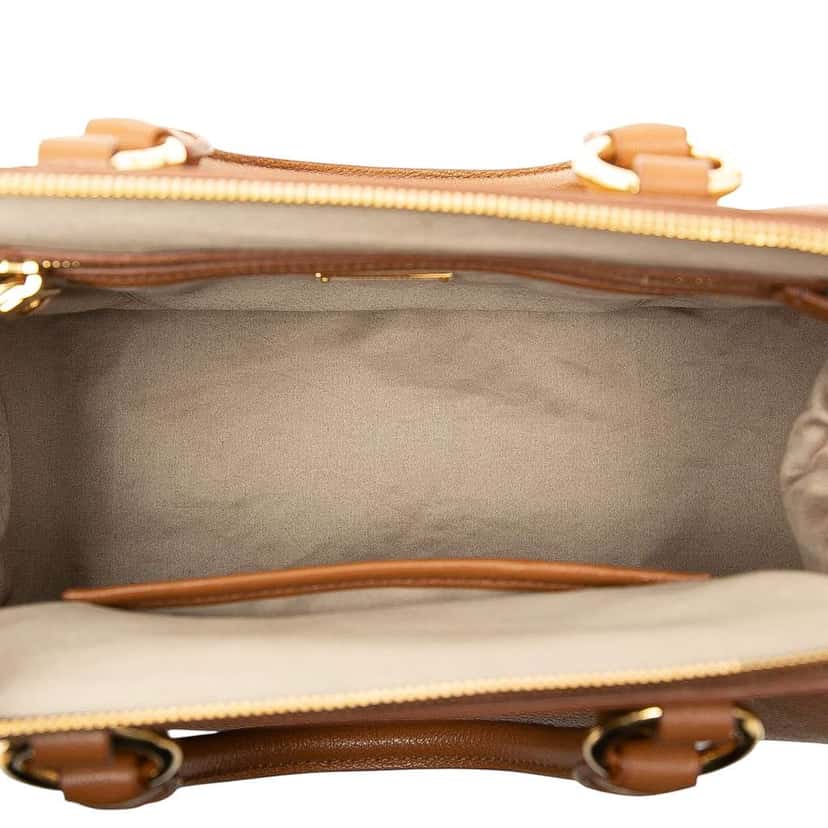 Miu Miu Goatskin Madras Bowler Bag Brown Leather Very good condition - Model View