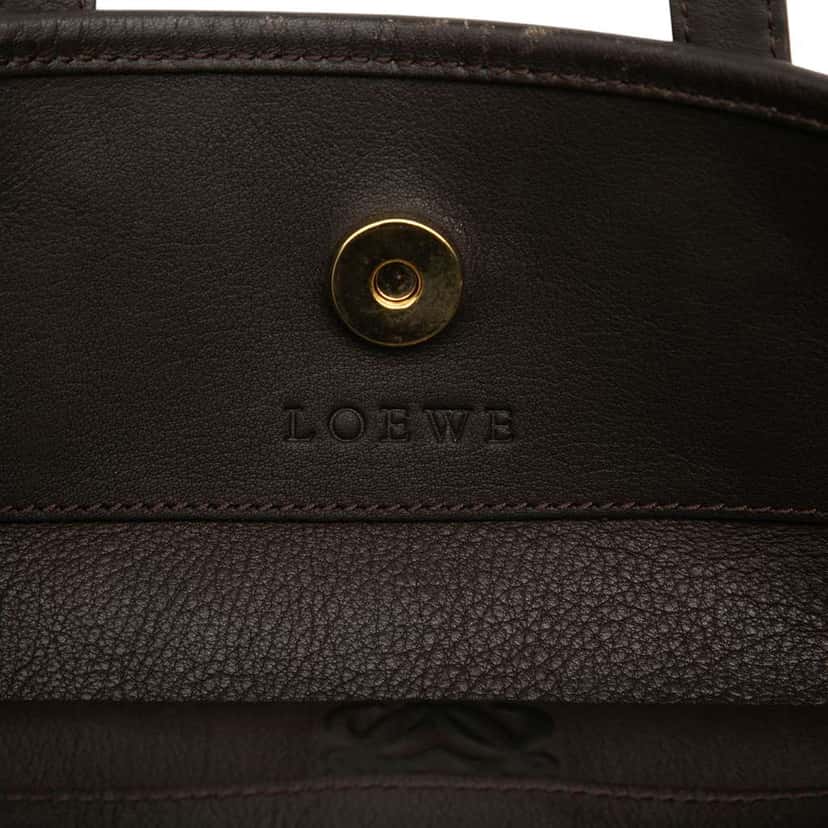 Loewe Suede Anagram Tote Brown Leather Very good condition - Box View