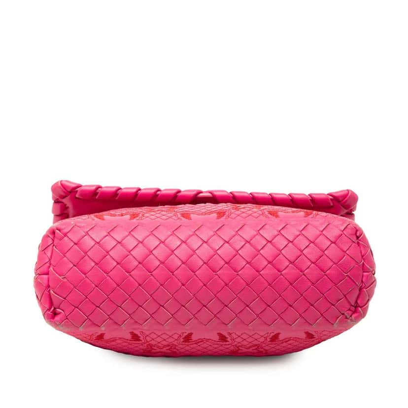Bottega Veneta Baby Nappa Intrecciato Butterfly Olimpia Crossbody Pink Leather Good condition - Inside View
