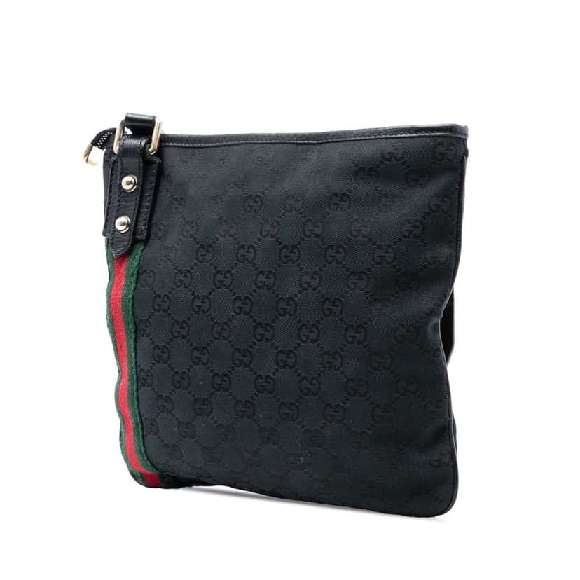 Gucci GG Canvas Jolicoeur Crossbody Black Canvas Good condition - Back View