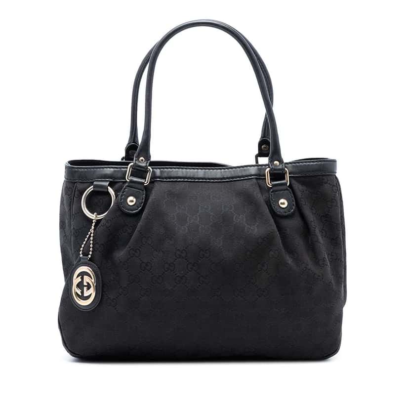 Gucci GG Canvas Sukey Tote Black Canvas Good condition - Front View