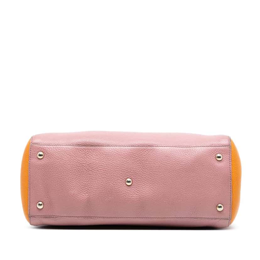 Gucci Medium Bicolor Calfskin Bamboo Shopper Satchel Pink Leather Very good condition - Inside View