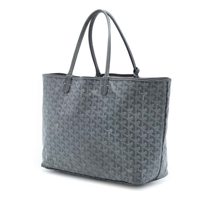 Goyard Goyardine Saint Louis PM Grey Canvas Very good condition - Back View