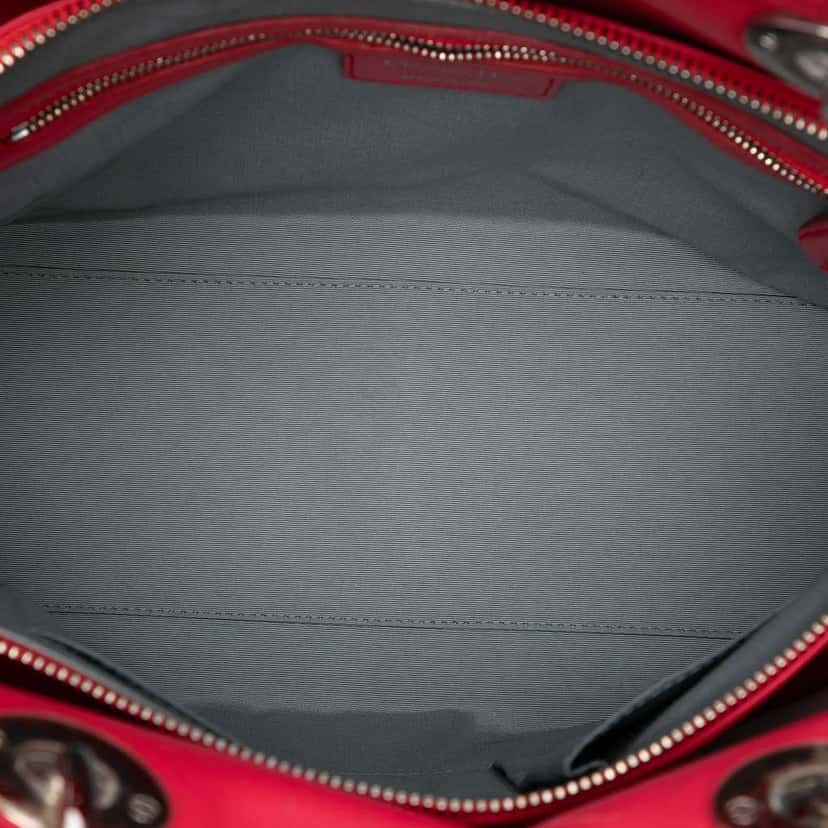 Dior Medium Lambskin Cannage Polochon Granville Satchel Red Leather Good condition - Model View
