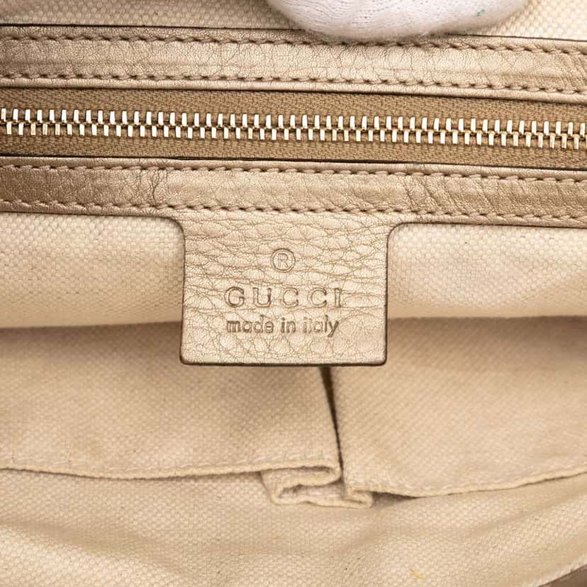 Gucci Leather Bella Satchel Gold Leather Very good condition - Box View