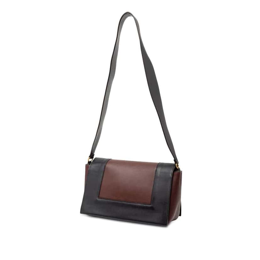 Celine Medium Shiny Smooth Calfskin Frame Shoulder Bag Black Leather Very good condition - Back View
