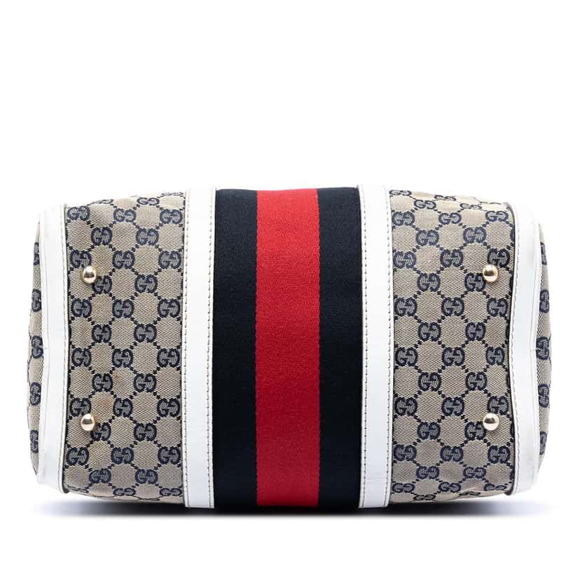 Gucci Medium GG Canvas Web Joy Boston Bag Brown Canvas Good condition - Inside View