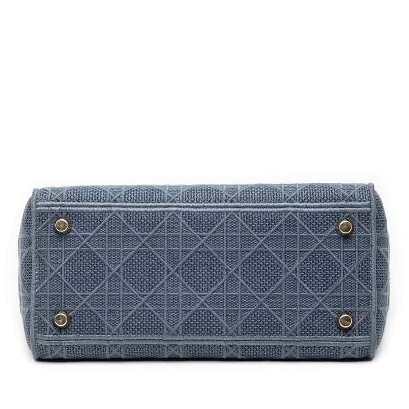 Dior Medium Canvas Cannage Lady D Lite Blue Canvas Very good condition - Inside View
