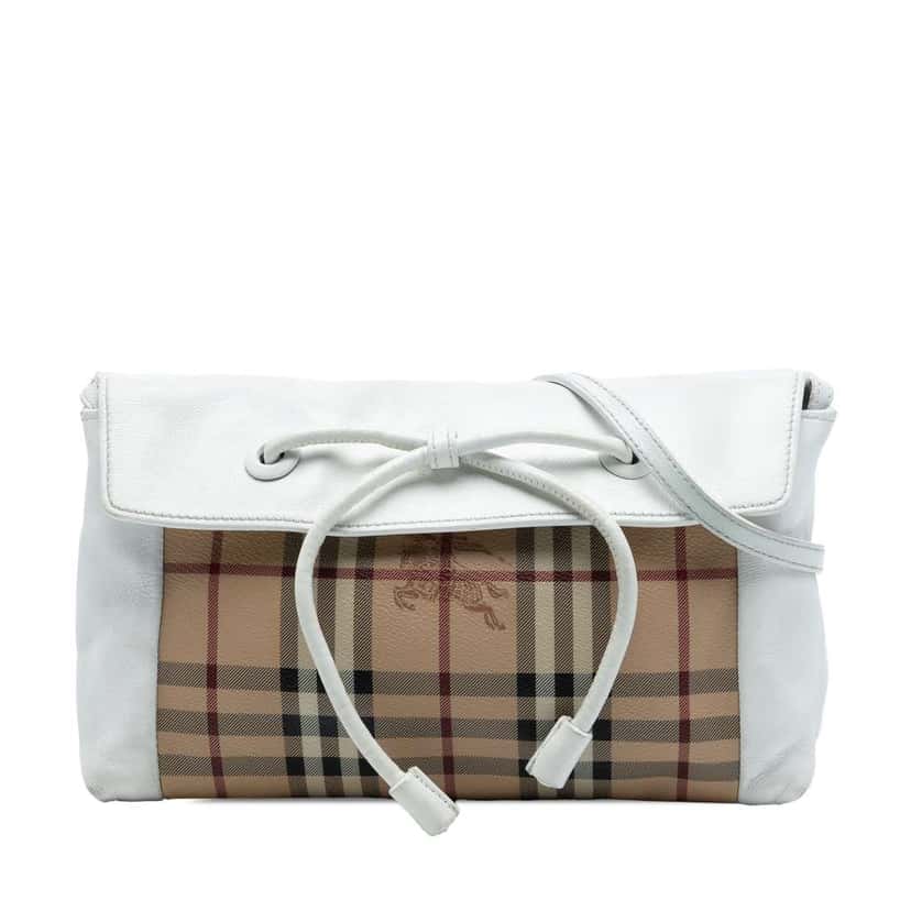 Burberry Haymarket Check Coated Canvas Leah Crossbody Brown Canvas Good condition - Front View