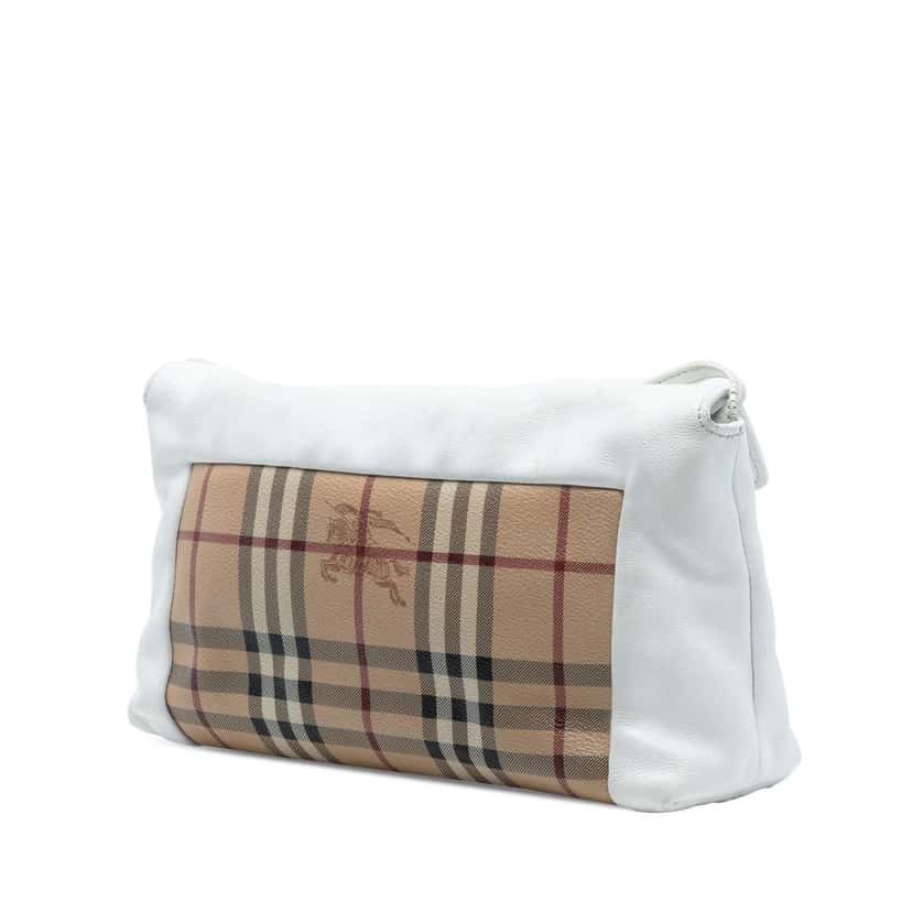 Burberry Haymarket Check Coated Canvas Leah Crossbody Brown Canvas Good condition - Back View