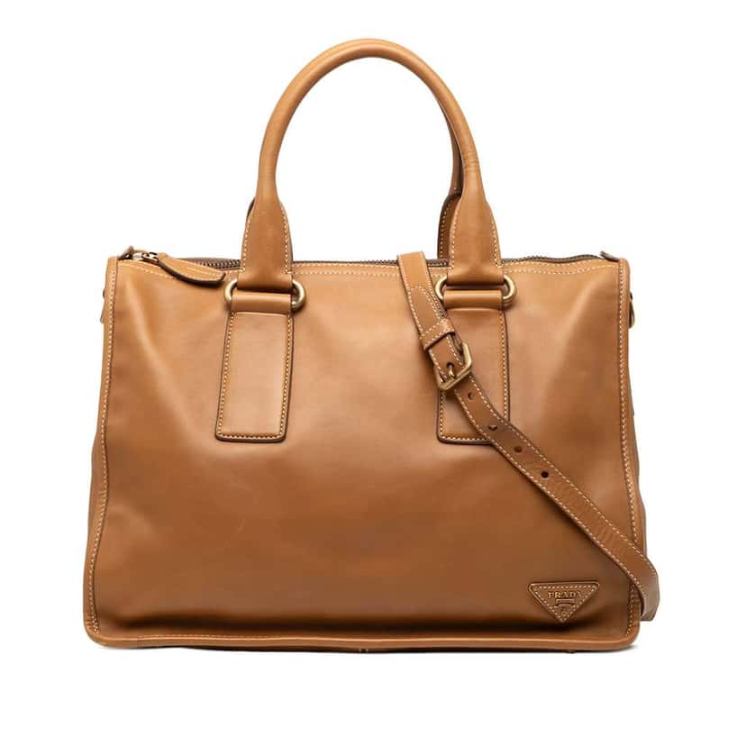 Prada Soft Calf Satchel Brown Leather Good condition - Front View