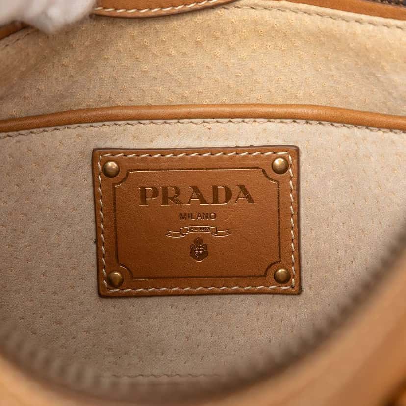Prada Soft Calf Satchel Brown Leather Good condition - Box View