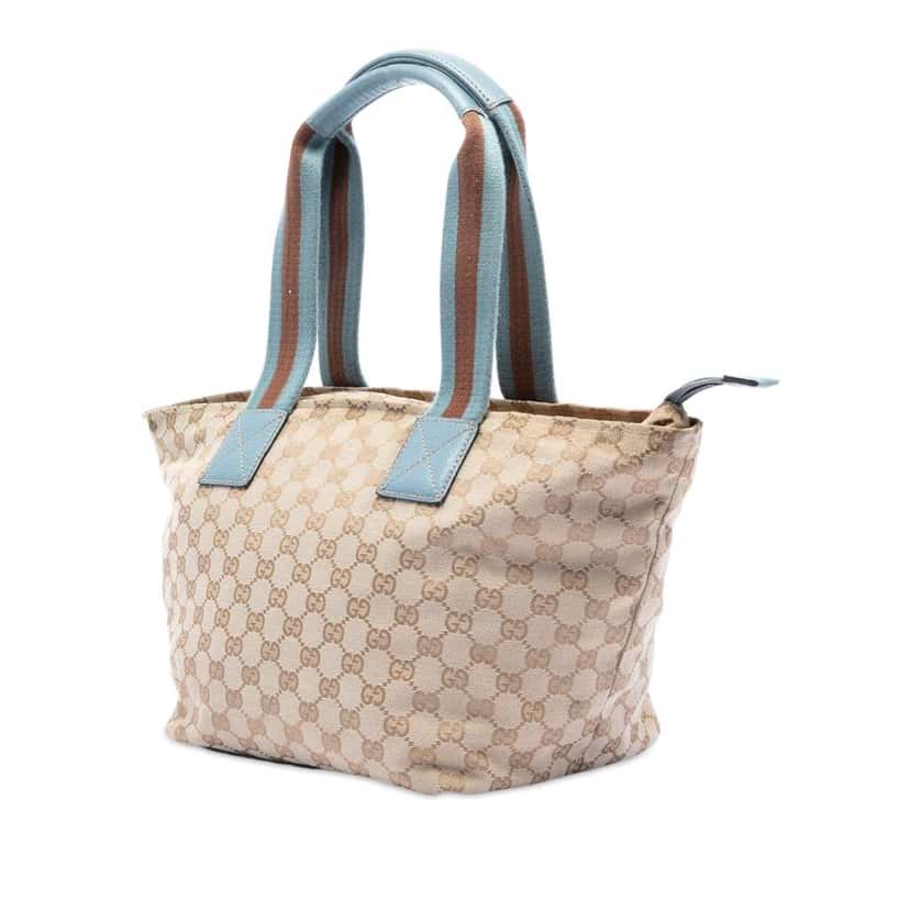 Gucci GG Canvas Web Tote Brown Canvas Very good condition - Back View