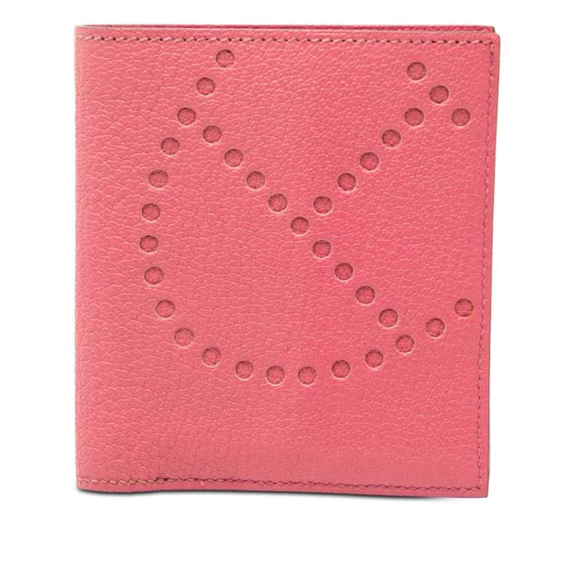 Hermès Chevre Mysore Evelyne Small Wallet Pink Leather Very good condition - Front View