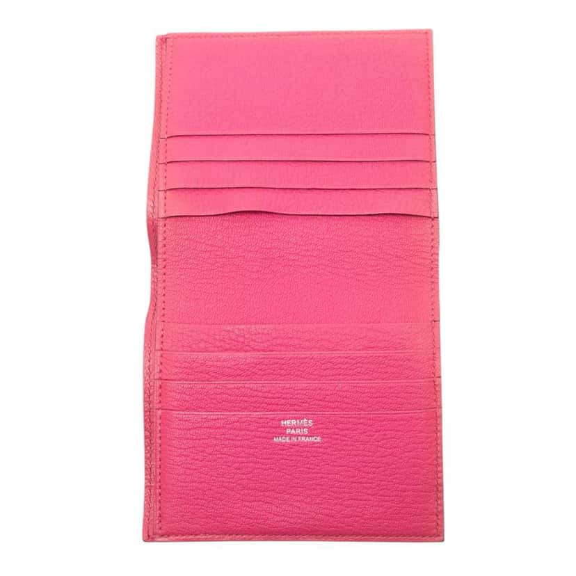 Hermès Chevre Mysore Evelyne Small Wallet Pink Leather Very good condition - Box View