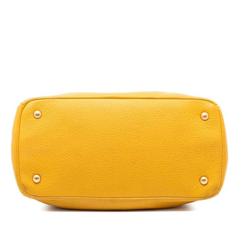 Prada Vitello Daino Open Convertible Tote Yellow Leather Very good condition - Inside View