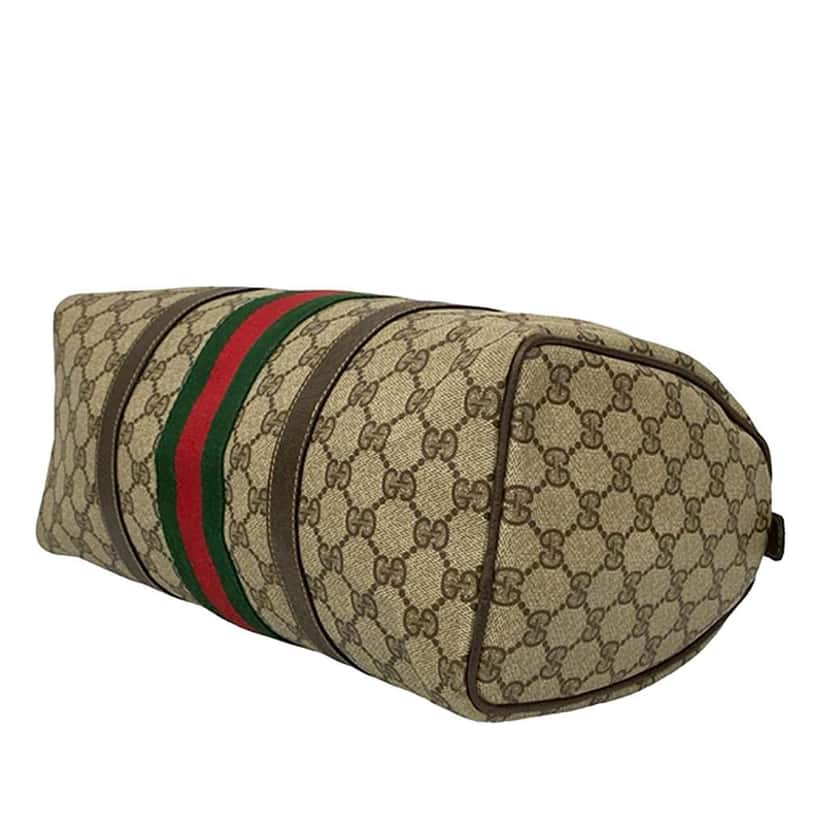 Gucci GG Supreme Web Boston Brown Canvas Good condition - Model View