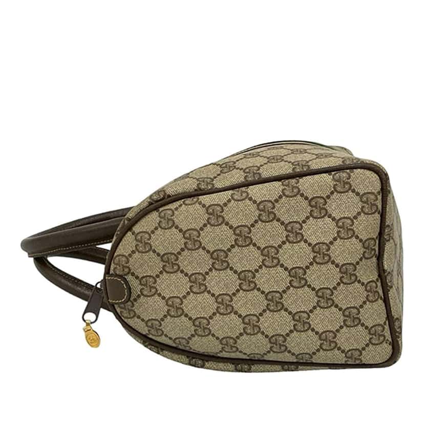 Gucci GG Supreme Web Boston Brown Canvas Good condition - Box View