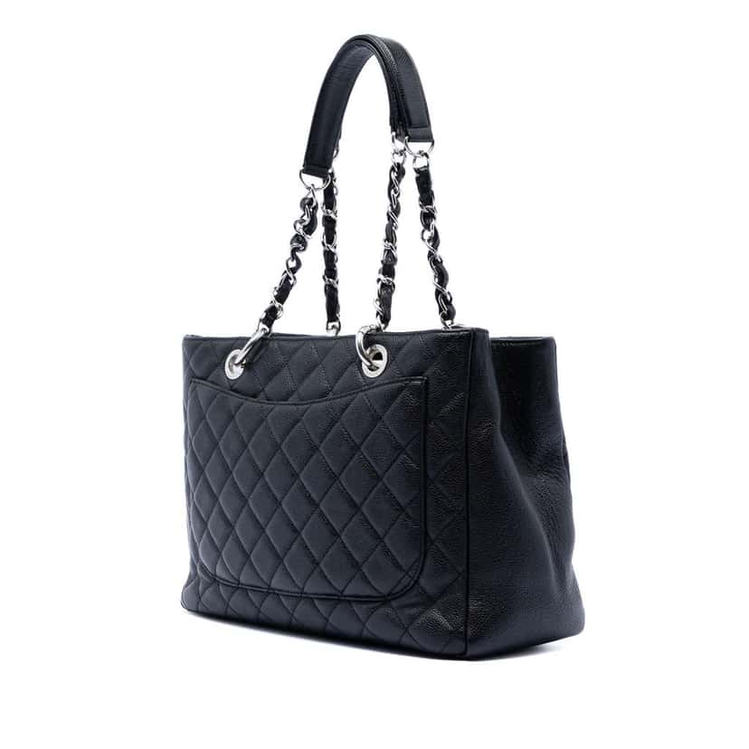 Chanel Caviar Grand Shopping Tote Black Leather Very good condition - Back View