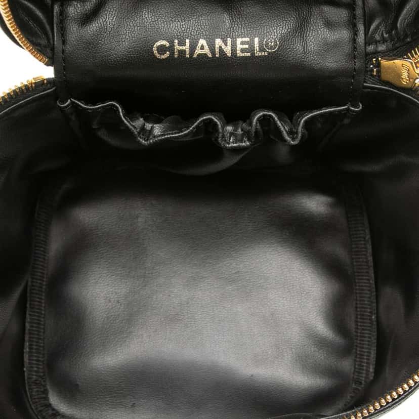 Chanel CC Caviar Vanity Case Black Leather Very good condition - Model View