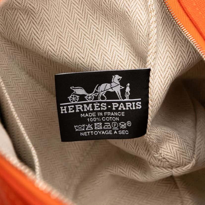 Hermès Large Toile Bride A Brac Orange Canvas Good condition - Box View