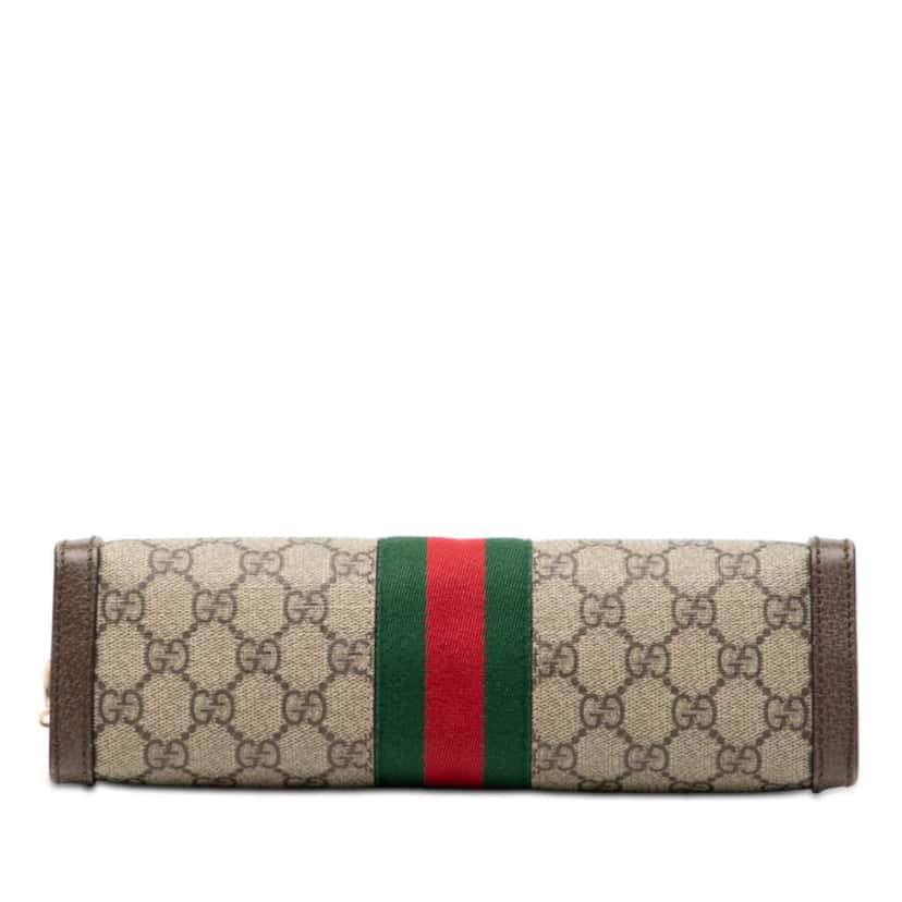 Gucci Small GG Supreme Web Ophidia Chain Crossbody Brown Canvas Good condition - Inside View