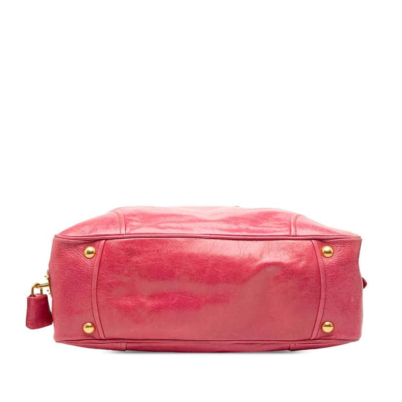 Prada Vitello Shine Bauletto Satchel Pink Leather Good condition - Inside View