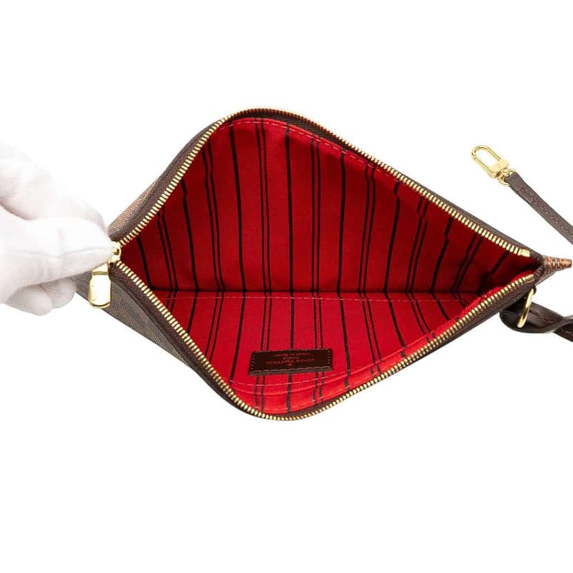 Louis Vuitton Damier Ebene Neverfull Pouch MM Brown Good condition - Model View