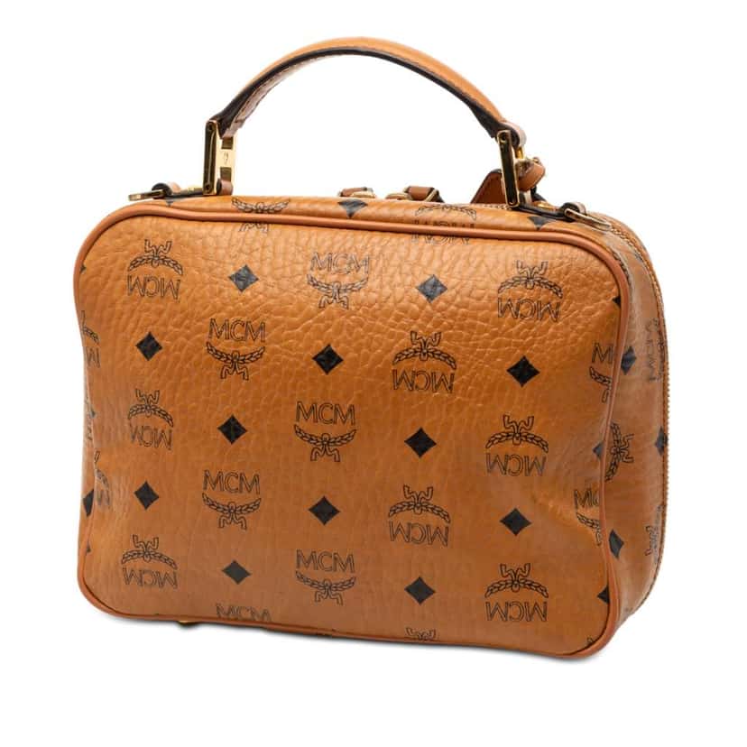 Mcm Visetos Coated Canvas Top Handle Bag Brown Canvas Good condition - Back View