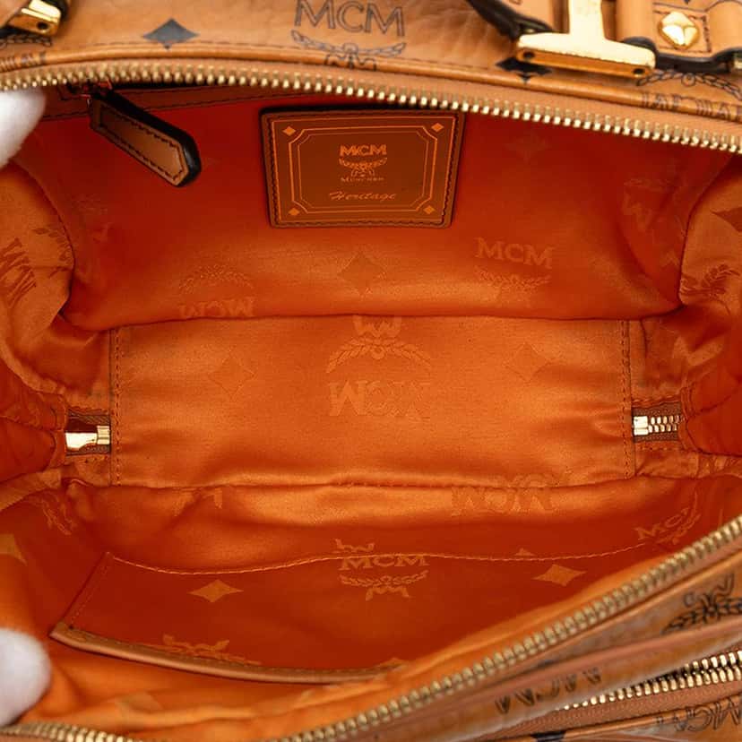 Mcm Visetos Coated Canvas Top Handle Bag Brown Canvas Good condition - Model View