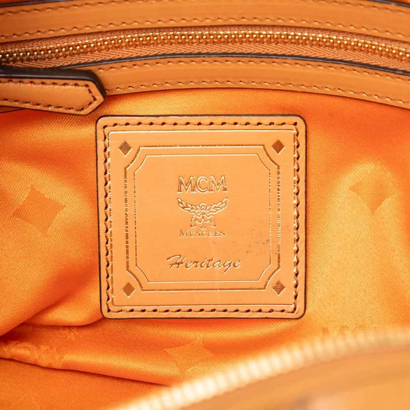 Mcm Visetos Coated Canvas Top Handle Bag Brown Canvas Good condition - Box View