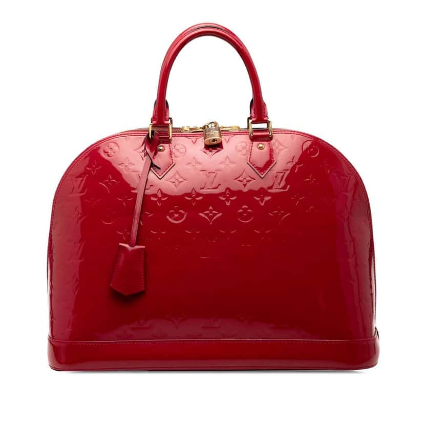 Louis Vuitton Monogram Vernis Alma GM Red Leather Good condition - Front View