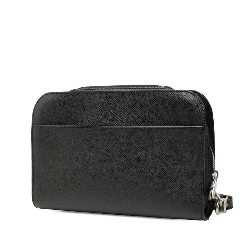 Louis Vuitton Taiga Pochette Baikal Black Leather Good condition - Back View