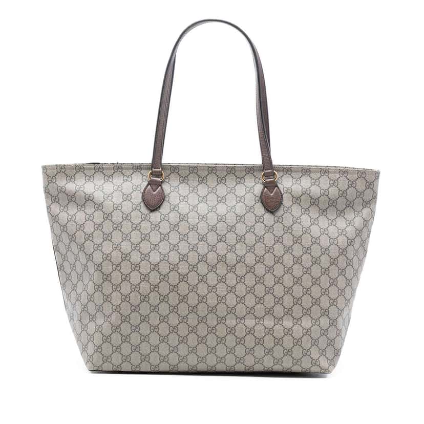 Gucci Medium GG Supreme Ophidia Tote Brown Canvas Good condition - Front View
