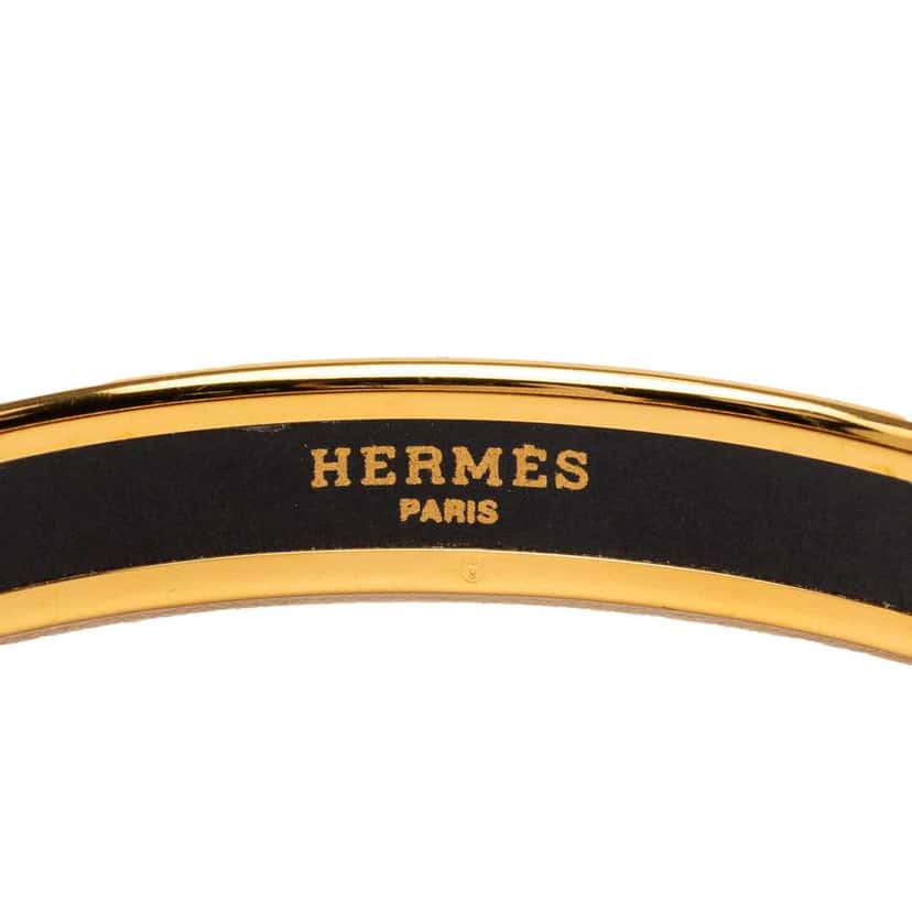 Hermès Narrow Dream Catcher Enamel Bangle 62 Black Good condition - Model View