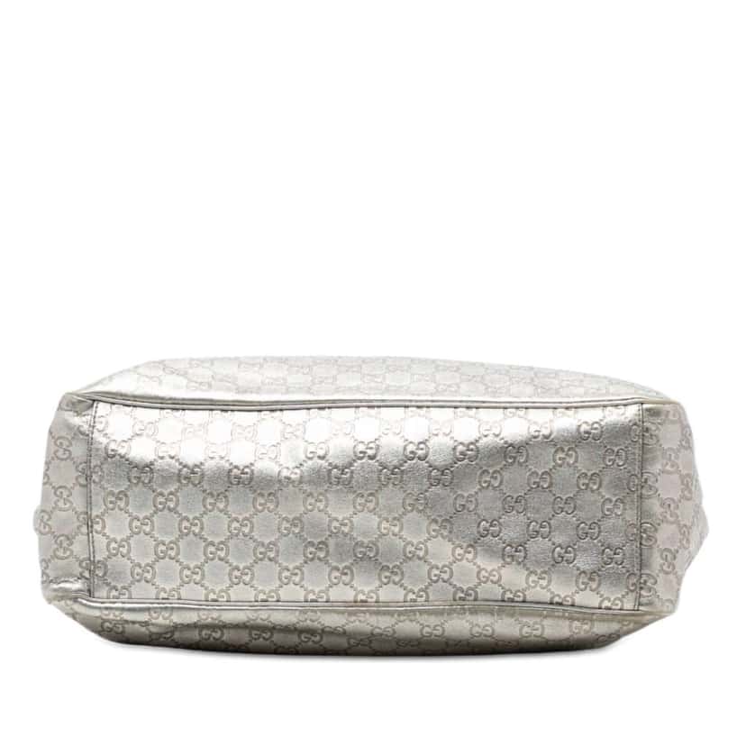 Gucci Large Metallic Guccissima Positano Scarf Tote Silver Leather Good condition - Inside View