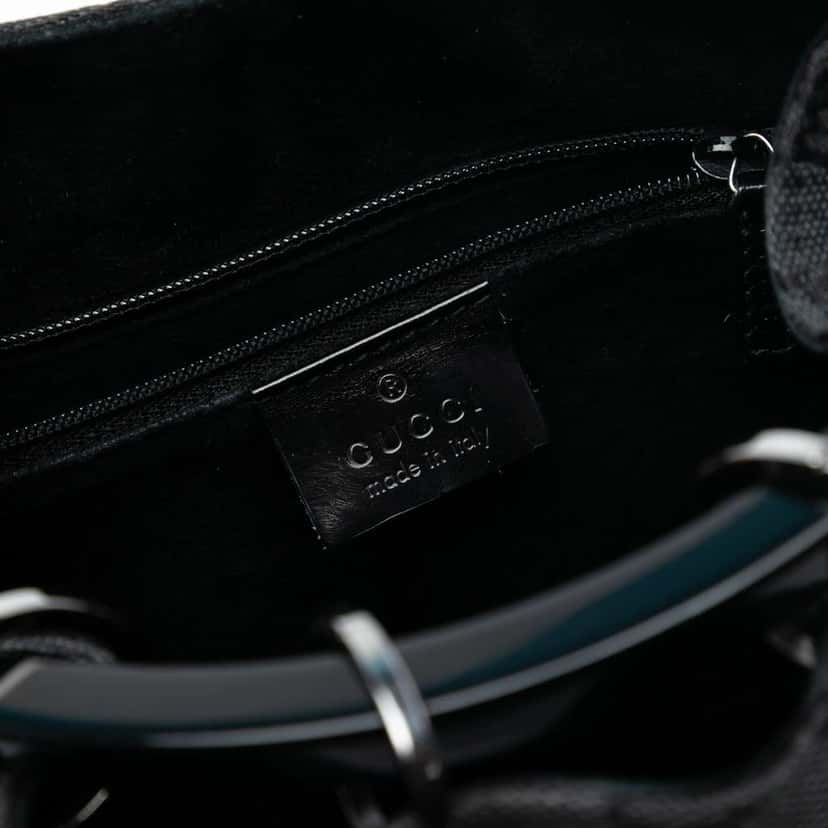 Gucci GG Canvas Resin Hoop Handle Bag Grey Canvas Good condition - Box View