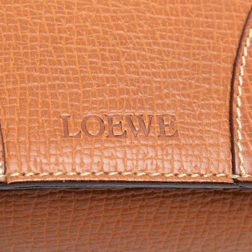Loewe Grained Calfskin Handbag Brown Leather Good condition - Box View