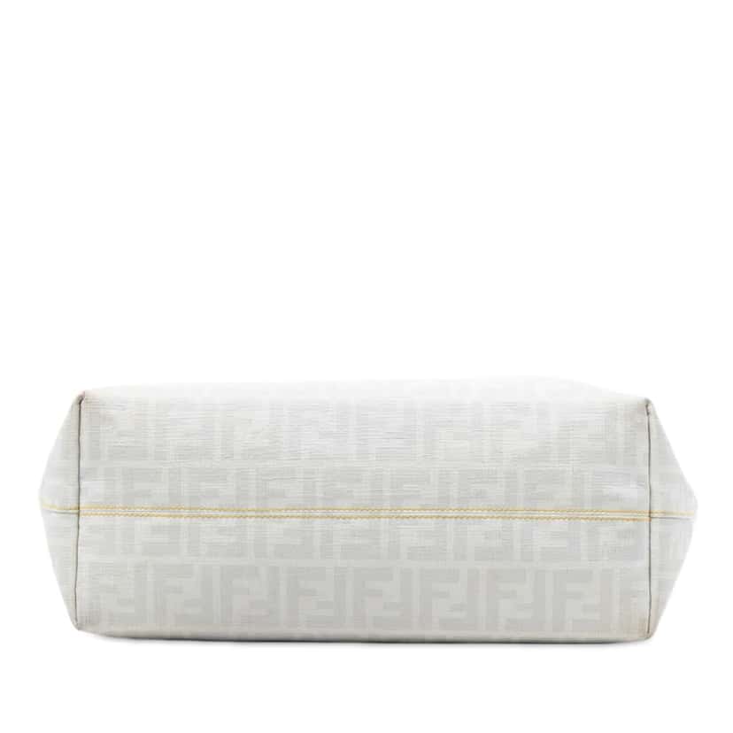 Fendi Medium Zucca Spalmati Roll Tote White Canvas Very good condition - Inside View