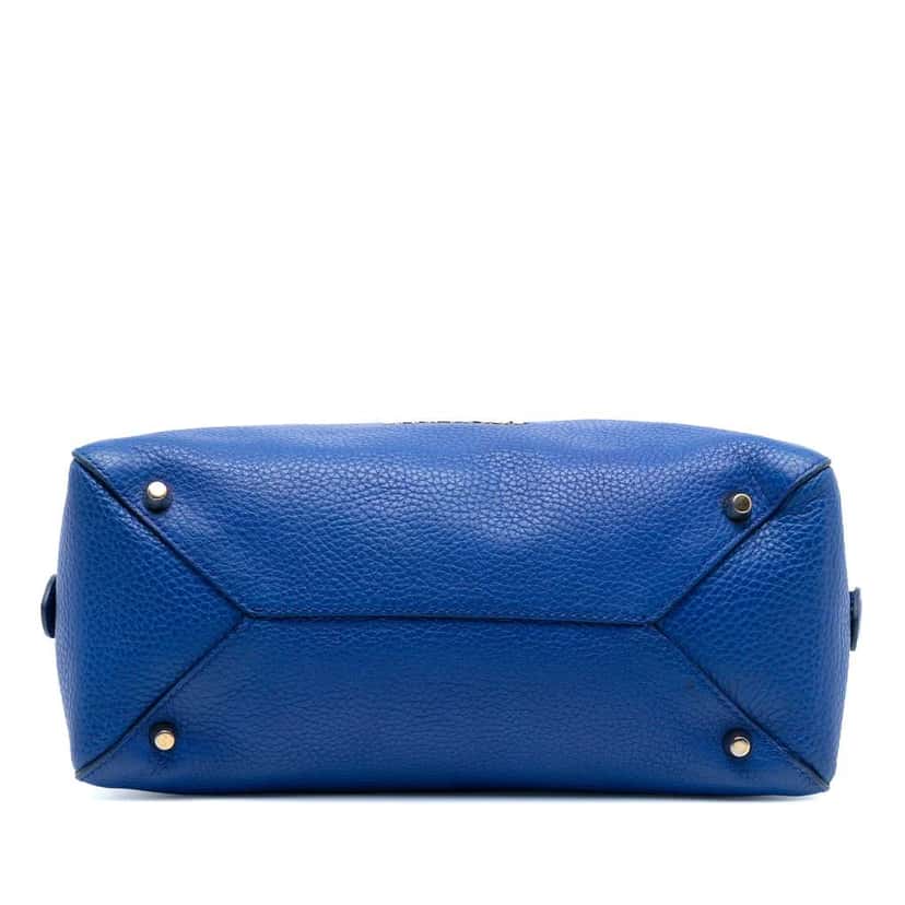 Burberry Small Grained Calfskin Greenwood Satchel Blue Leather Very good condition - Inside View