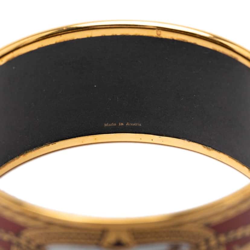 Hermès Extra Wide Enamel Grand Apparat Bracelet 70 Red Good condition - Box View