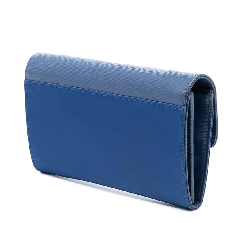 Prada Vitello Move and Tessuto Wallet On Chain Blue Very good condition - Back View