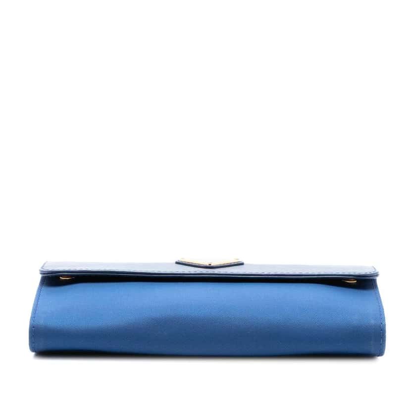 Prada Vitello Move and Tessuto Wallet On Chain Blue Very good condition - Inside View
