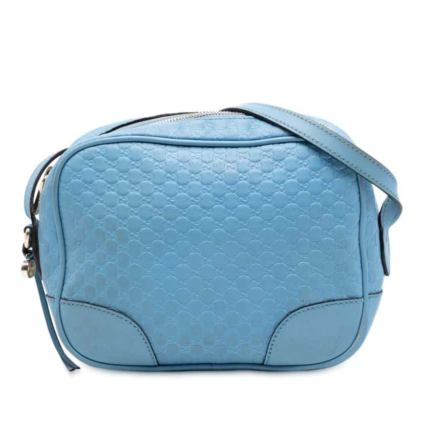 Gucci Mini Microguccissima Bree Crossbody Blue Leather Very good condition - Front View