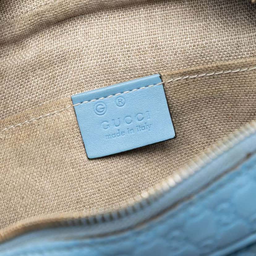 Gucci Mini Microguccissima Bree Crossbody Blue Leather Very good condition - Box View